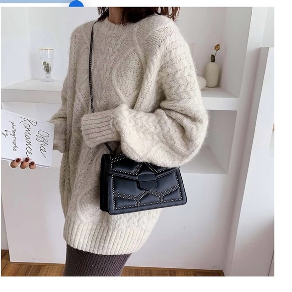 NWOT Black Sycamore Leather Studded Crossbody Bag - Picture 3 of 6